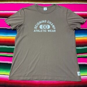 Reigning Champ‎ T-Shirt Men's M Brown Short Sleeve Graphic Spellout Print Canada